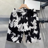 Monochrome Textured Drawstring Shorts