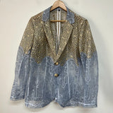 Transparent Lace Sequin-Crest Blazer