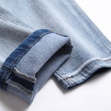 color block blue denim jeans