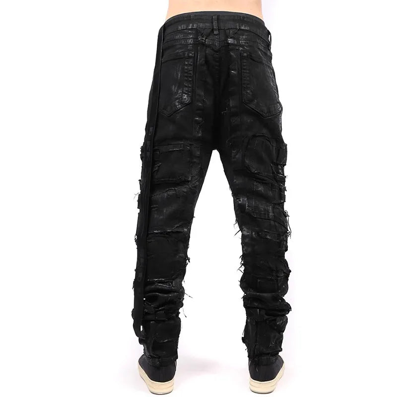 Dark Wax Ripped Denim Jeans