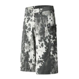 Construction Splatter Denim Shorts