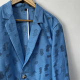Micro Ripped Mottled Sheer Casual Blazer