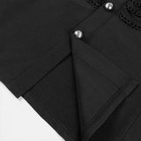 Victorian High-Neck Lace Jabot Blouse with Ruffle Collar