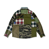 Camouflage Plaid Patchwork Button-up
