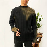 Faded Cable Knitted Sweater