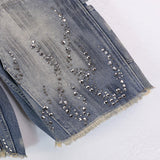 Fire Diamond Denim Shorts