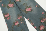 Dual Rose Floral Denim Jeans