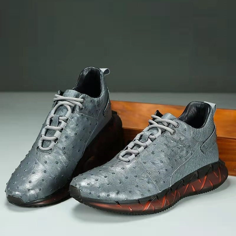 exotic charcoal lace-up sneakers