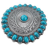 Turquoise Concho Western Belt Buckle
