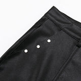 Studded Black Leather Shorts