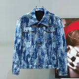 Studded Acid Wash Denim Jacket
