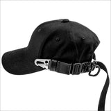 Black Buckle Strapped Hat
