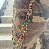 Gem incrusted Double-Layer Jean Chain