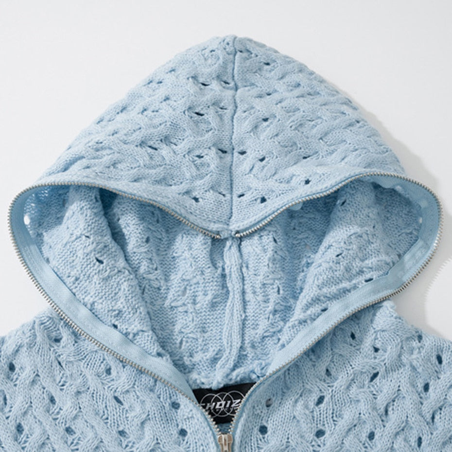 Hollow Out Hooded Sweater