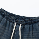 Patchwork Drawstring Denim Shorts