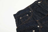 Layered Two-Piece Blue Denim Pants