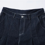 Pleated Baggy Denim Jeans