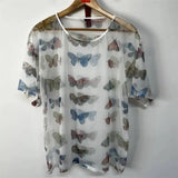 Butterfly Sheer Mesh T-shirt