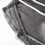 Washed Black Wide-Leg Drawstring Jeans