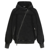 Irregular Cross Zipper Hoodies