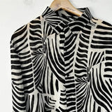 Abstract Geometric Stripe Loose Versatile Top