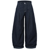 Pleated Baggy Denim Jeans