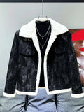 Faux Shearling Lined Denim Jacket