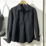 Pleated Darkwear Button-Up