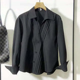 Pleated Darkwear Button-Up