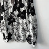 Monochrome Floral Button Up