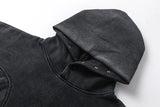 Blackout Button-Up Mask Pullover Hoodie