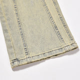 Sand Washed Stitched Denim Jeans