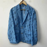 Micro Ripped Mottled Sheer Casual Blazer