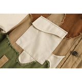 Earth-Tone Patchwork Canvas Jacket