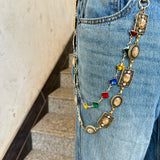 Gem incrusted Double-Layer Jean Chain
