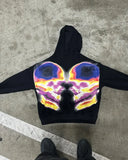 double skull thermal hoodie