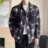 Monochrome Plaid Pocket Coat