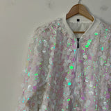 Iridescent Sequin Bomber Jacket