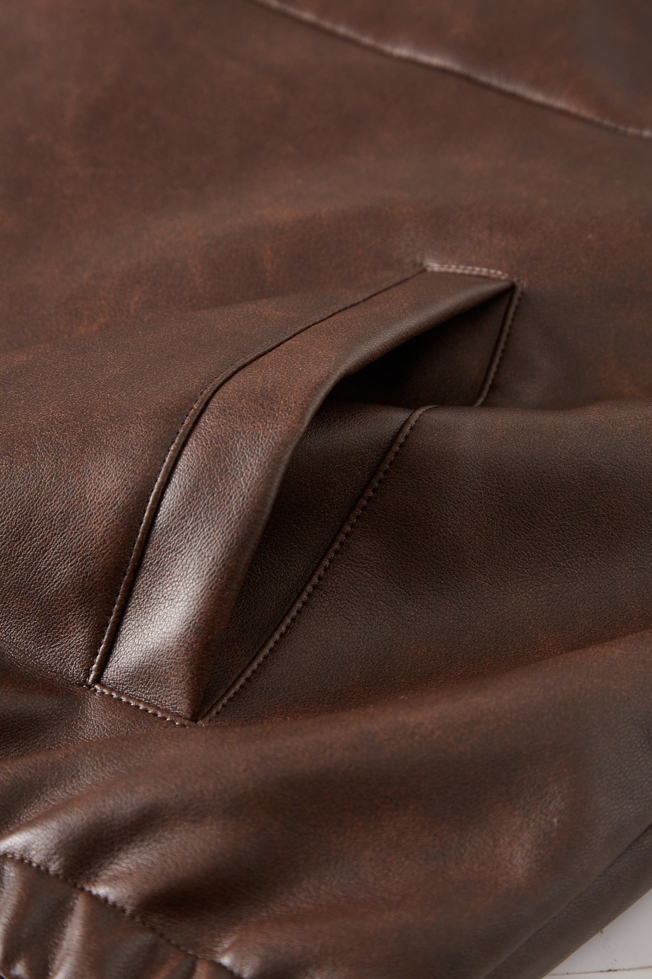 Tuscan Hooded PU Leather Jacket