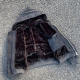 Heavyweight Fleece Washed Denim Coat