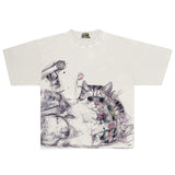 Artistic Cat Graphic Tee
