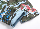 Sea Blue Camouflage Cargo Jeans