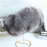 Oversized Fox Fur Leather Trapper Hat