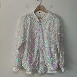 Iridescent Sequin Bomber Jacket