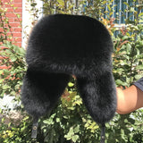 Full Oversized Fox Fur Trapper Hat