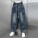 Drawstring Denim Pocket Jeans