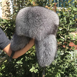 Full Oversized Fox Fur Trapper Hat