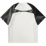 Leather Patchwork T-Shirt