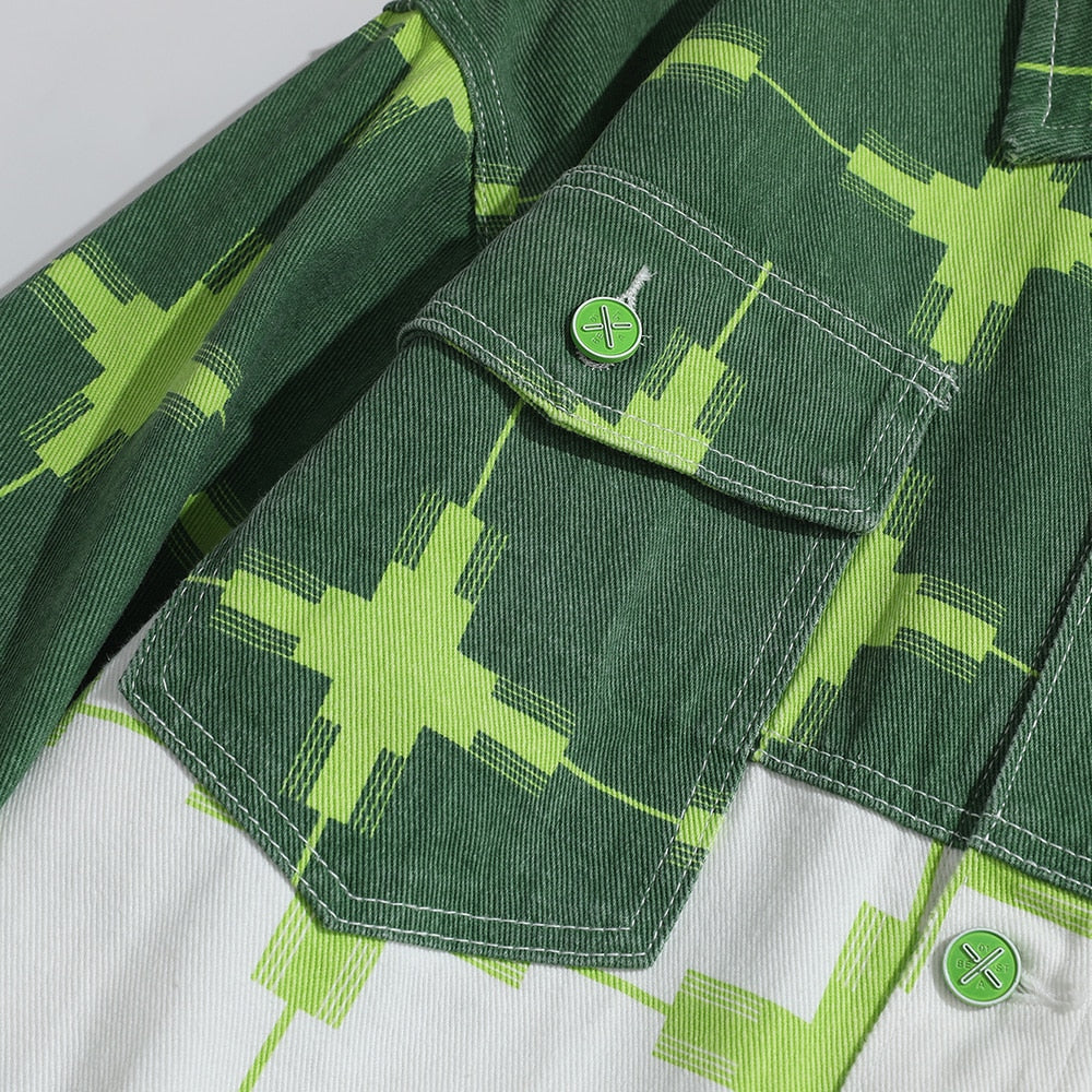 Verde Cross Dyed Denim Jacket