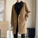 Buttoned Wool Trench Coat